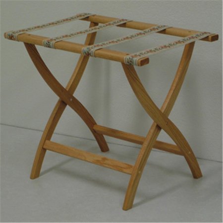 VERTEX Designer Curve Leg Luggage Rack in Light Oak with Tapestry Webbing - 3.5 in. VE2681882